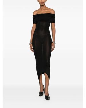 Alaïa Knitted Midi Dress - Black