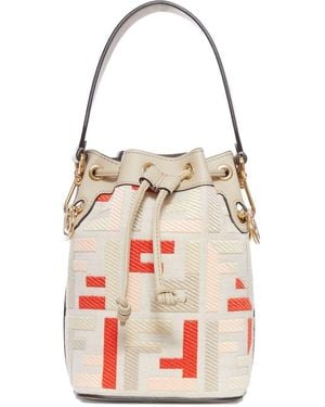 Fendi Mon Tresor Mini Bucket Bag - White
