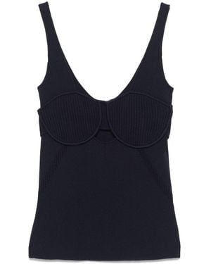Patrizia Pepe Ribbed Top - Blue