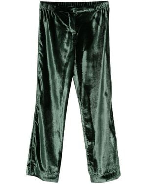 F.R.S For Restless Sleepers Velvet High-Waisted Trousers - Green