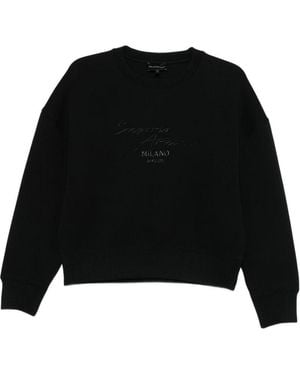 Emporio Armani Cotton Crewneck Sweatshirt - Black