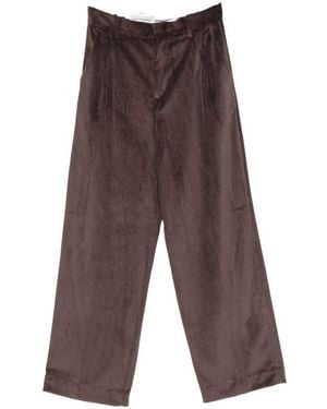 White Sand Wide-Leg Trousers - Brown