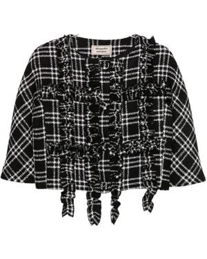 ALESSANDRO ENRIQUEZ Checked Short Jacket - Black