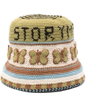 STORY mfg. Hat Embroidered With Butterflies - Metallic