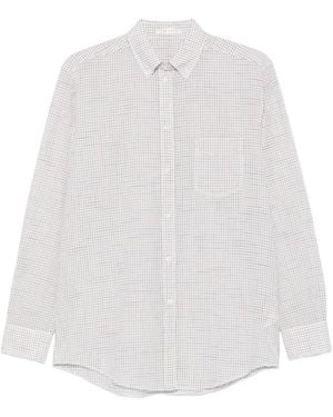 The Row Dalan Check-Pattern Long-Sleeve Shirt - White