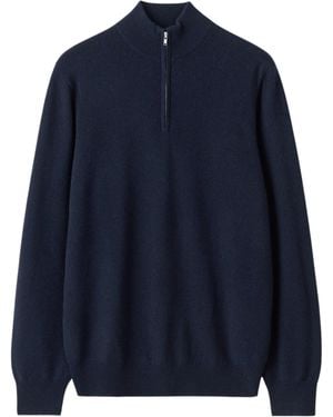 Soft Goat Maglia Mezza Zip Da Uomo - Blu