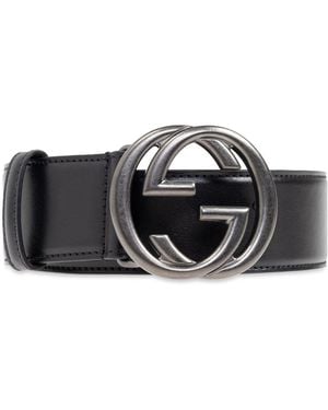 Gucci Cintura Con Fibbia Gg - Nero
