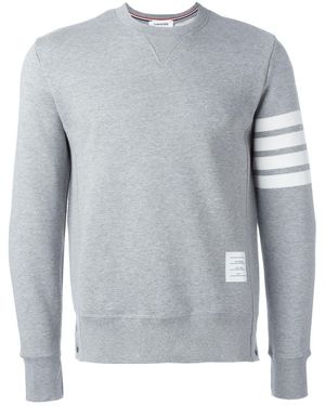 Thom Browne 4Bar Cotton Sweatshirt - Grey