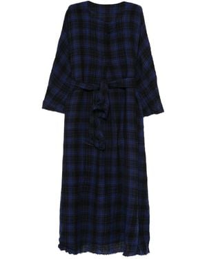 Daniela Gregis Tartan Wool Dress - Blue