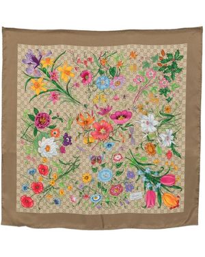 Gucci Floral Scarf - Natural