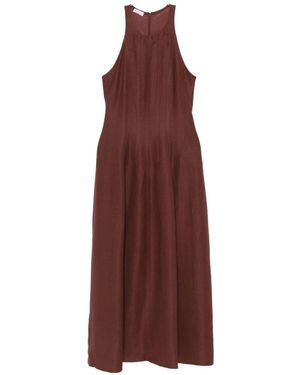Brunello Cucinelli Linen Blend Long Dress - Purple