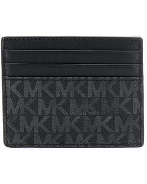 Michael Kors Card Holder With Print - Black