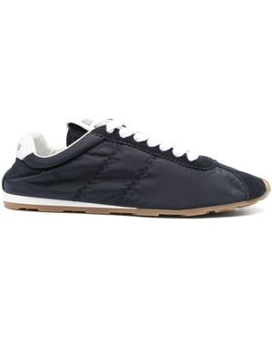 Miu Miu Plume Nylon And Leather Trainers - Blue