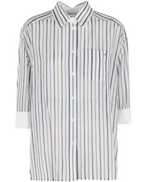 Semicouture Gracia Striped Cotton Shirt - White