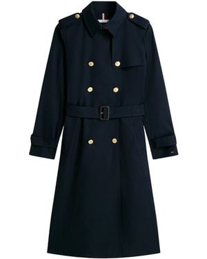 Tommy Hilfiger Slim Fit Trench Coat With Buttons - Blue