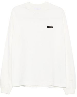 Prada Cotton Crewneck Jumper - White