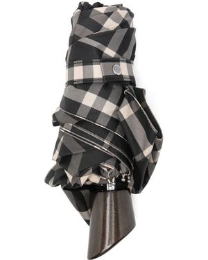 Burberry Check Umbrella - White