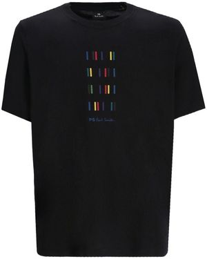 Paul Smith Ps Stripes Cotton T-Shirt - Black
