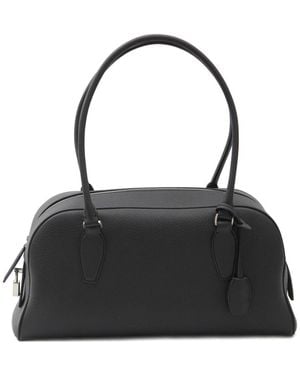 The Row India Leather Shoulder Bag - Black