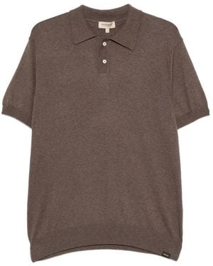 Woolrich Short-Sleeved Ribbed Polo Shirt - Brown