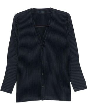 Homme Plissé Issey Miyake Pleated Cardigan - Blue
