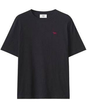 Maison Kitsuné Profile Fox Cotton T-Shirt - Blue