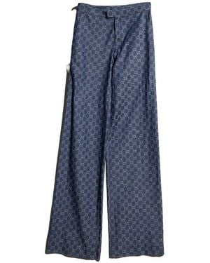 Gucci Gg Cotton Trousers - Blue