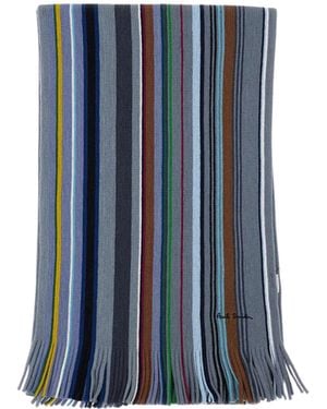 Paul Smith Ivan Stripe Scarf - Blue