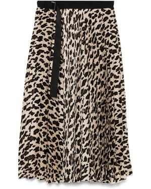 Sacai Gonna Midi Leopardata - Nero