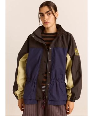 Damson Madder Athena Rain Coat - Blue