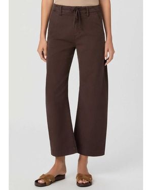 PAIGE Arellia High Rise Barrel Leg Ankle Jeans - Brown