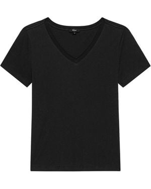 Rails Classic Pima Cotton V Neck T-Shirt - Black