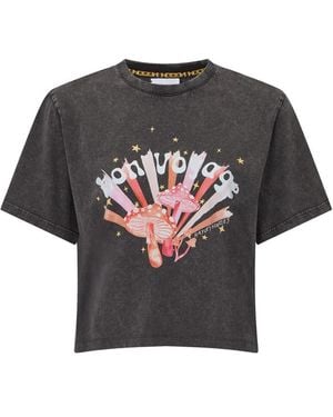 Hayley Menzies Bon Voyage Cropped T-Shirt - Black