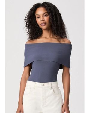 PAIGE Rosarita Off Shoulder Top - Blue