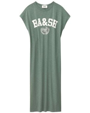 Ba&sh Civia Organic Cotton T-Shirt Dress - Green