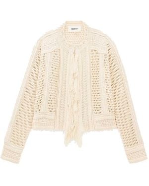Ba&sh Bianca Fishnet Organic Cotton Cardigan - Natural