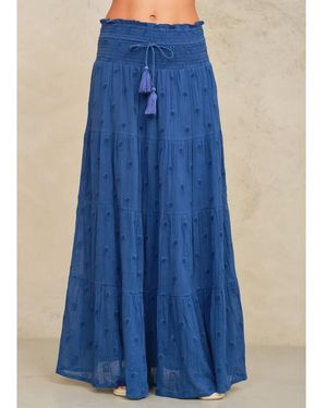 M.A.B.E Frani Cotton Maxi Skirt - Blue