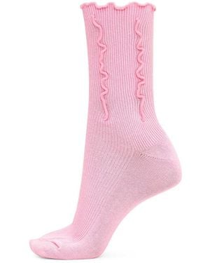 SUI AVA Ruffle Pastel Socks - Pink