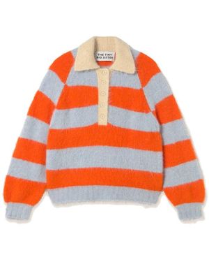 The Tiny Big Sister Frank Striped Alpaca Polo - Orange