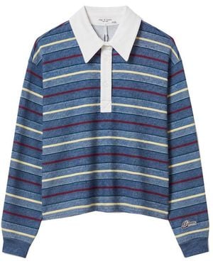 Rag & Bone Rbmiramar Cropped Rugby Polo Top - Blue