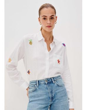 Rails Charli Linen Blend Shirt - White