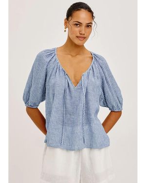 Rails Kirstie Linen Mix Blouse - Blue