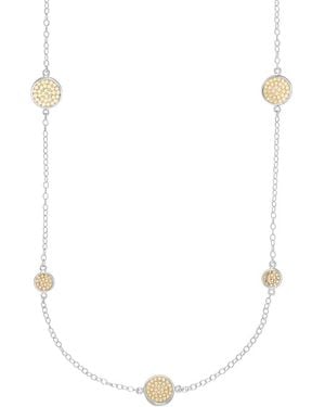 Anna Beck Classic Multi Disc Station Long Necklace - White