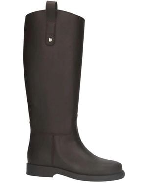 Pavement Eline Leather Knee High Boots - Black