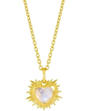 Rachel Jackson Electric Love June Birthstone Heart Necklace - Metallic