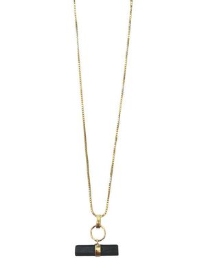 Rachel Jackson Aventurine Disco T Bar Necklace - Metallic