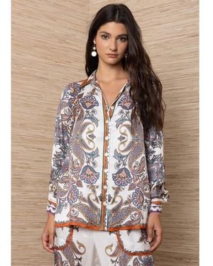 Hale Bob Printed Paisley Shirt - Brown