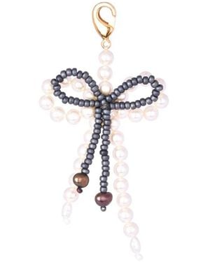 Mishky Bow Shoe Charm - White
