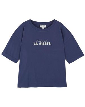 Emile Et Ida Imprime Organic Cotton T-Shirt - Blue