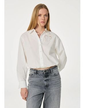 FABIENNE CHAPOT Flore Cropped Cotton Blouse - Grey